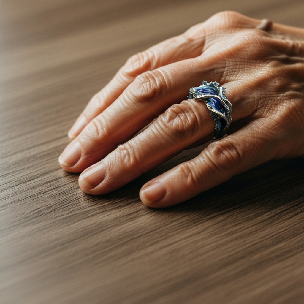 Vintage zlatý vlnitý prsten