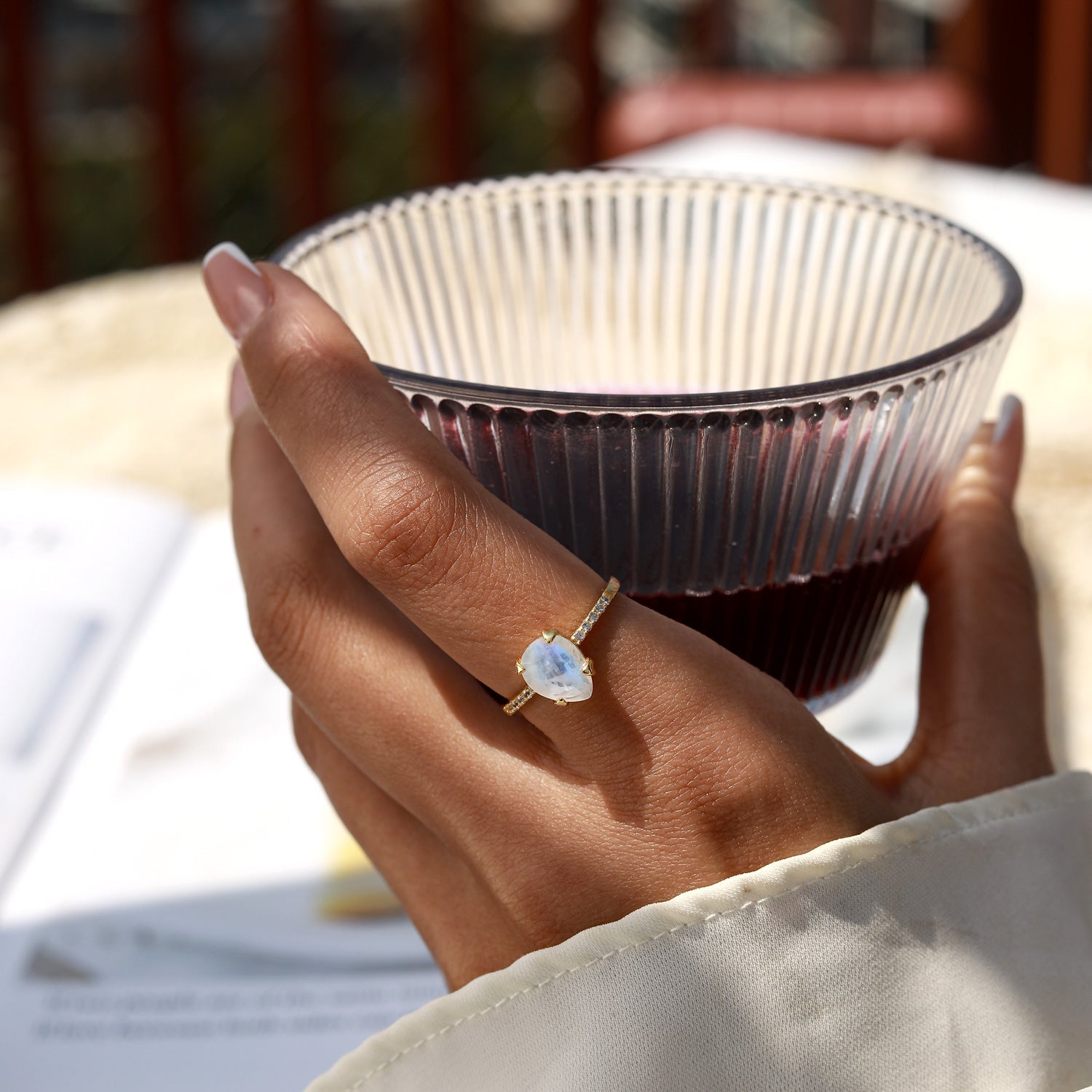 Anel Bianca s Měsíčním Kamenem