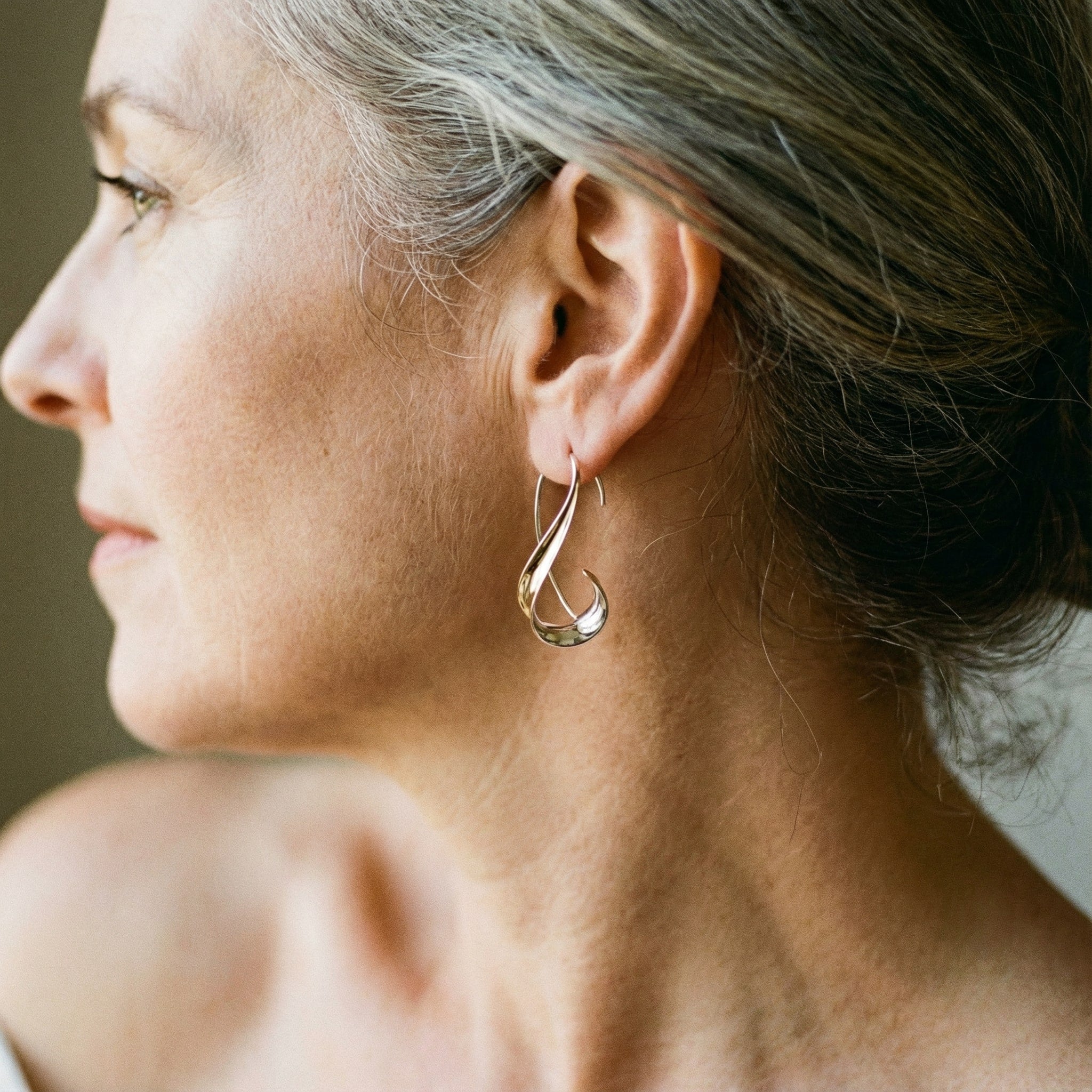 Vintage Zlacené Náušnice Visící