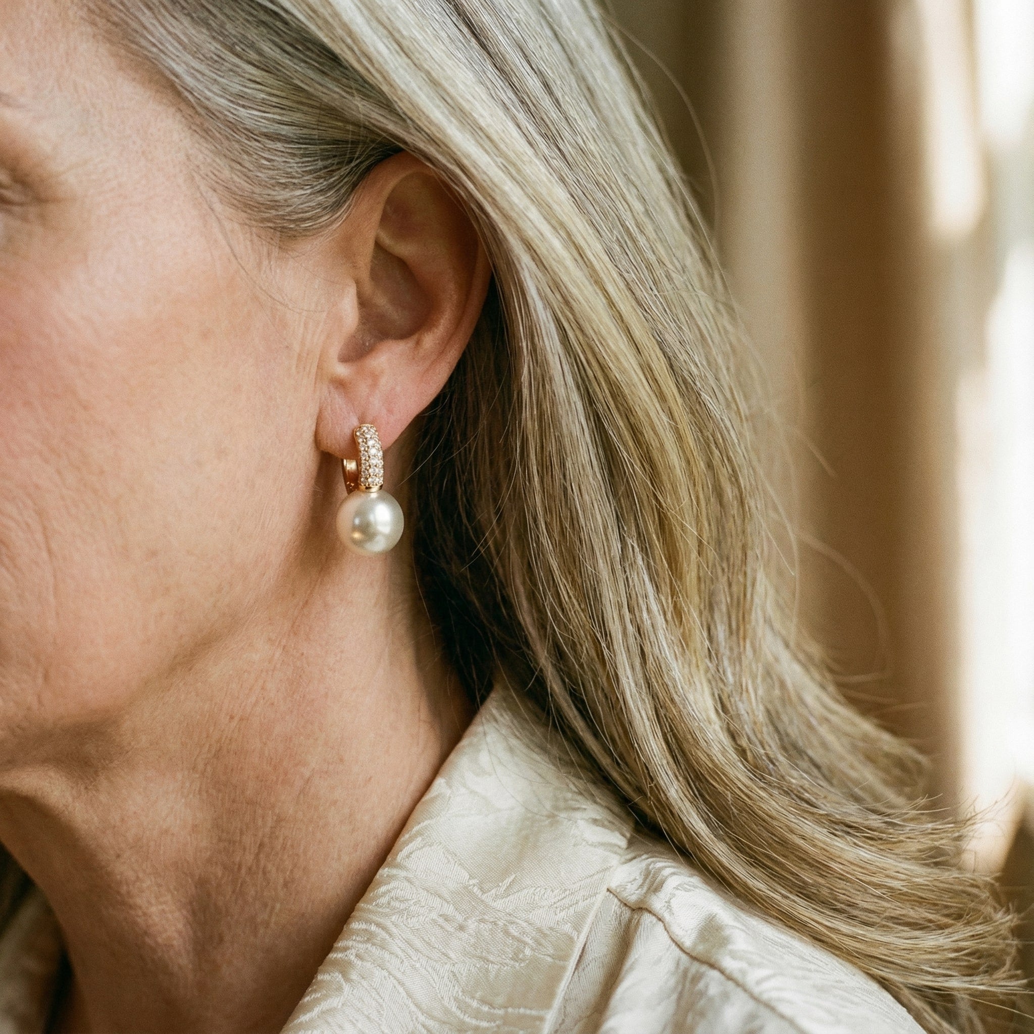 Náušnice z perel se strasem