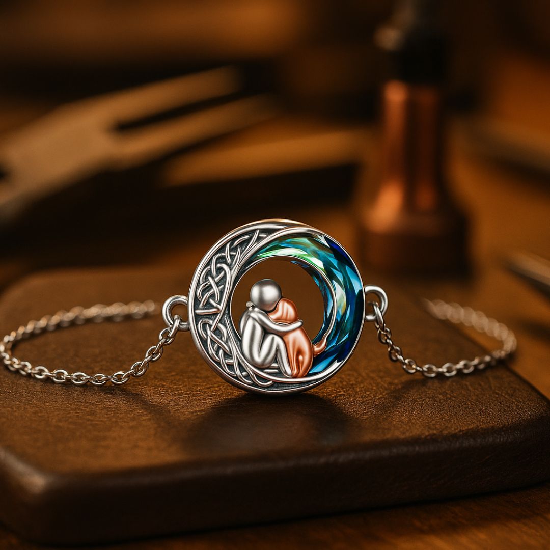 Nastavitelný náramek s přívěskem psa z ryzího stříbra