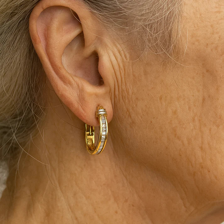 Vintage náušnice z zlata a diamantu