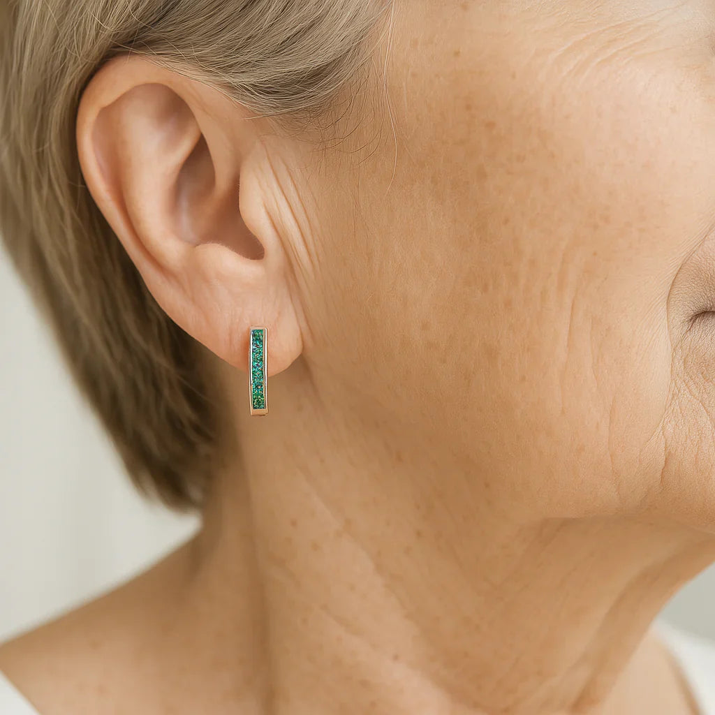 Náušnice z Emerald a Diamantu ve Zlatu