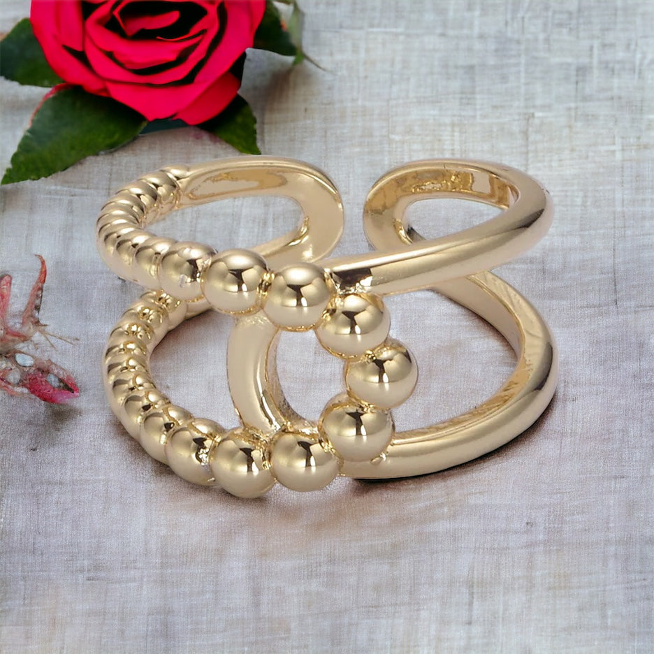 Anel Vittoria Twist Double Band - Zlato nebo Stříbro