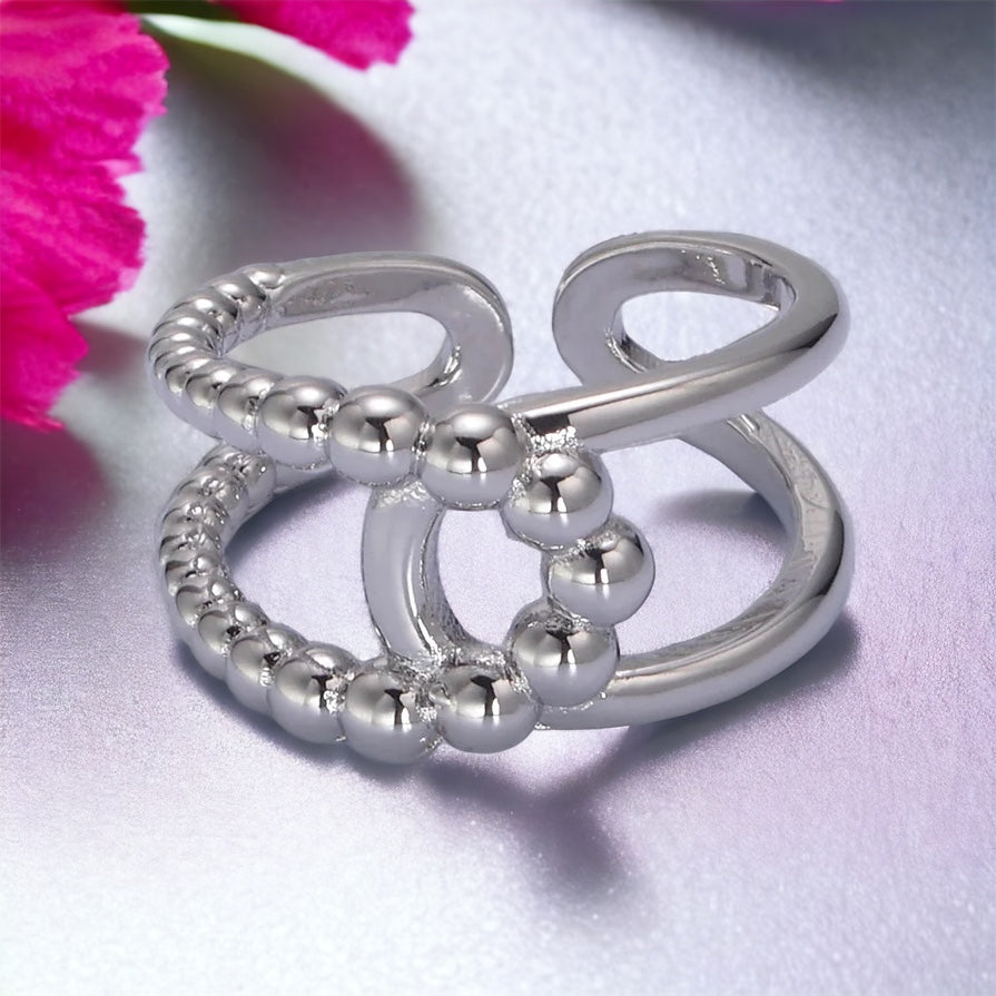 Anel Vittoria Twist Double Band - Zlato nebo Stříbro