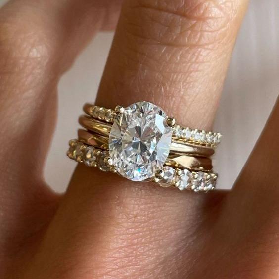 Sada lesklých prstenů s vintage zirkonem