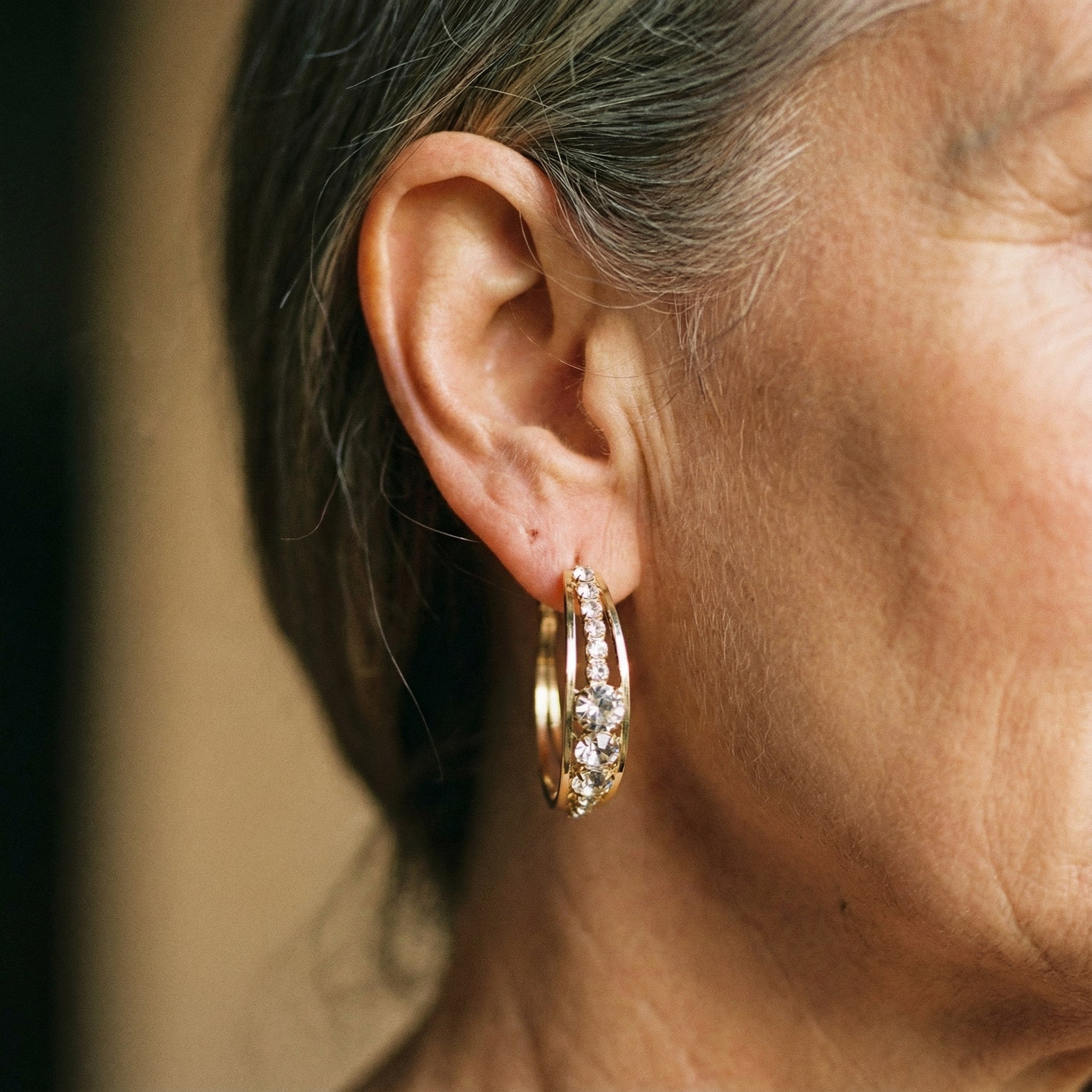 Elegantní Náušnice pozlacené