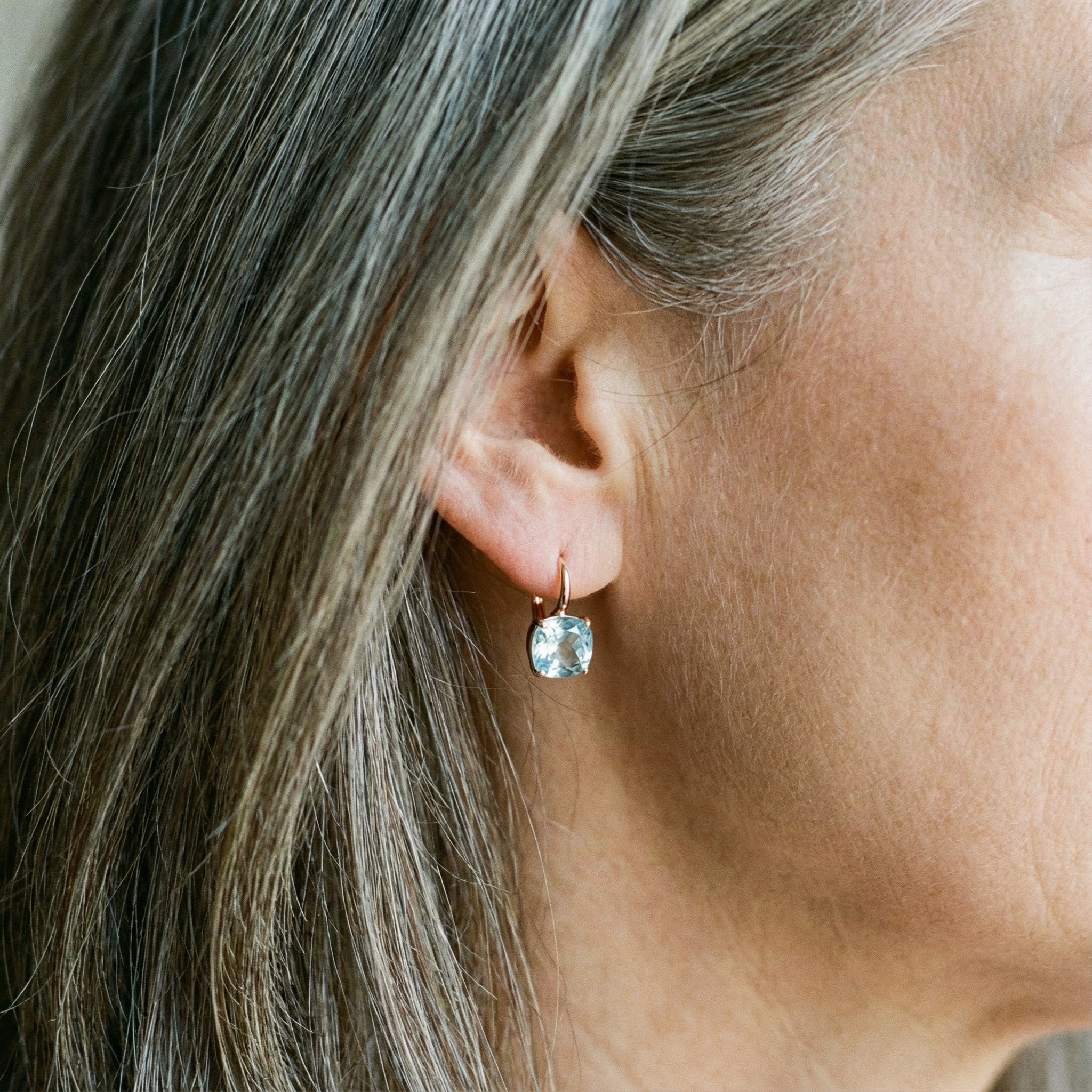 Vintage modré náušnice se vsazenou zirkonií