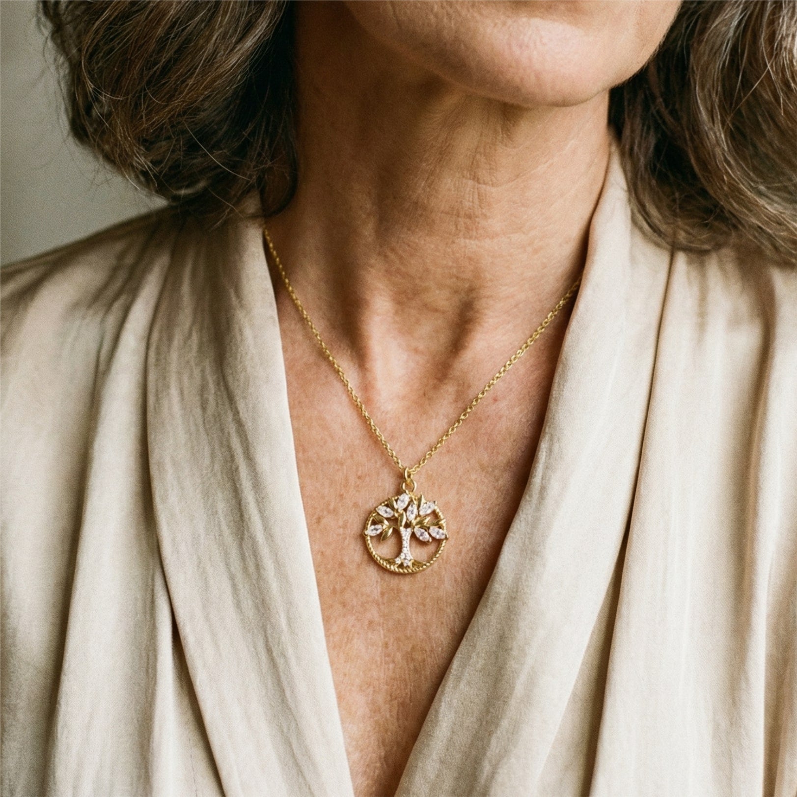 Náhrdelník Stromu Života se Zirkony ve Zlatu